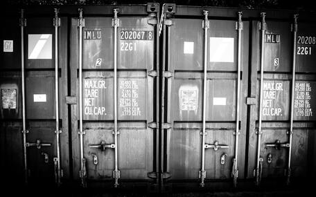 Black and White picture of a Container